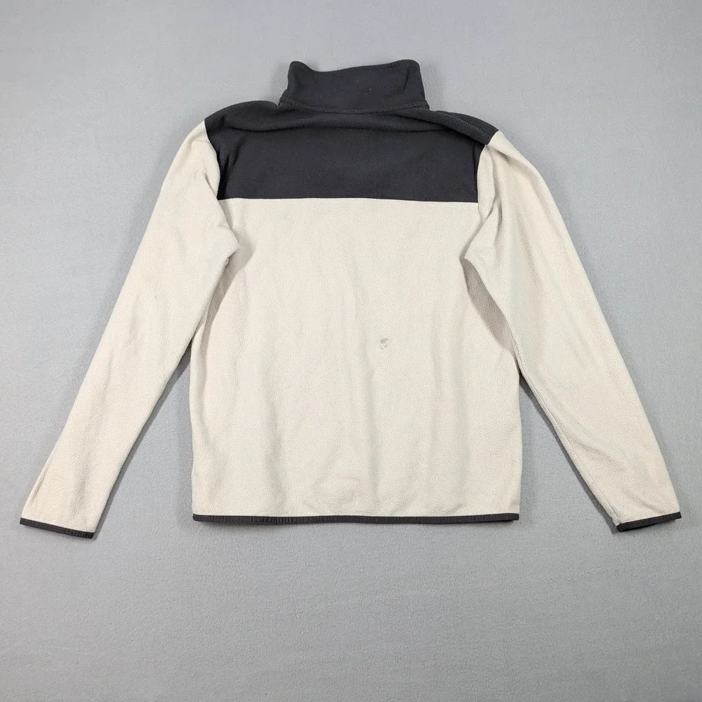 The North Face Mens Quarter‎ Zip Fleece Pullover Cream Black Large Sweatshirt